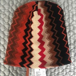 Missoni Chevron Knit Beanie Pink Multi NWT